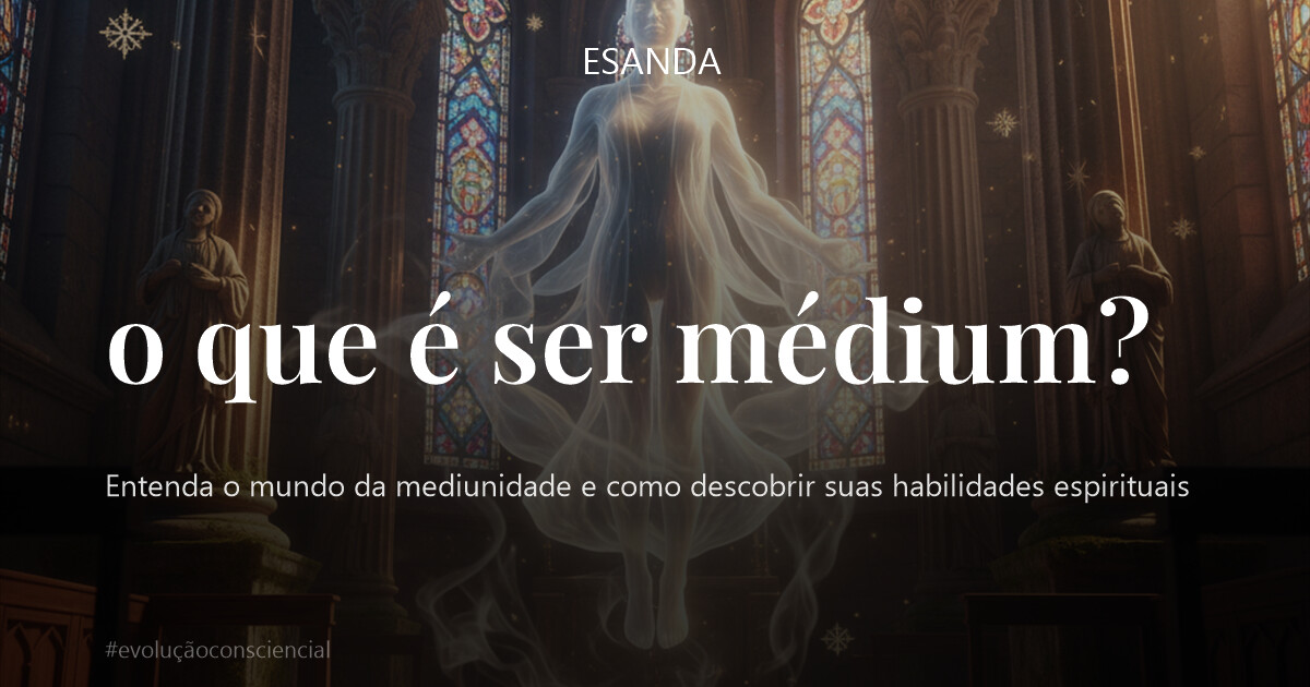 Uma figura humana etérea e serena, em postura meditativa, imersa em um templo antigo com colunas trabalhadas e luz solar filtrando por vitrais coloridos. Em primeiro plano, incenso emana uma fumaça suave que se mistura com névoas sutis, simbolizando a conexão entre mundos. Detalhes de texturas ricas em madeira e pedra. Elementos discretos de símbolos espirituais e cristãos (como uma cruz estilizada ou uma estrela de oito pontas) emergem de forma orgânica nas sombras e texturas, sugerindo a presença de guias e a profundidade da percepção. A atmosfera é de contemplação profunda e revelação silenciosa, com cores quentes e frias em contraste, em um estilo ultra realista e cinematográfico HDR.
