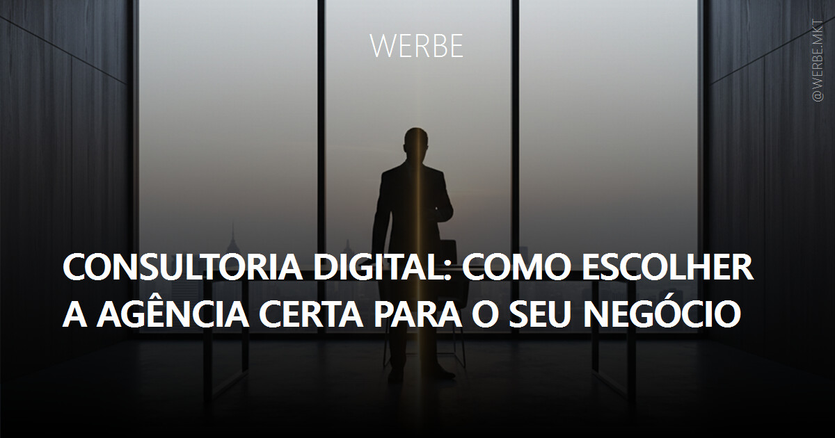 Uma figura de alto executivo, silhueta elegante em um escritório minimalista com janelas amplas. A luz suave da manhã banha a cena, criando longas sombras. Na mesa, um tablet exibe gráficos complexos e múltiplos caminhos digitais, contrastando com um único farol de luz que emerge de um ponto focal. Texturas sutis de concreto polido e madeira escura. A atmosfera é de decisão estratégica, contemplação e clareza emergente, com um toque cinematográfico e cores suaves, quase monocromáticas com um toque de azul profundo e dourado sutil.