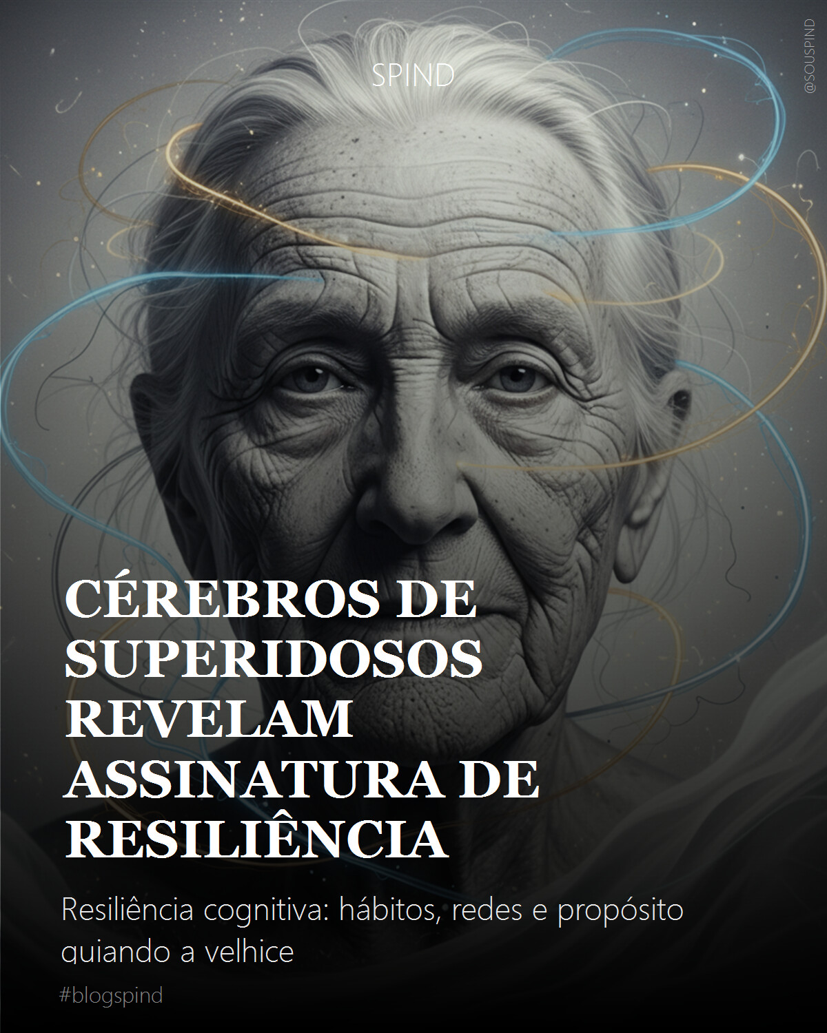Uma representação abstrata da mente humana em constante evolução. Linhas fluidas e cores vibrantes que se entrelaçam, sugerindo conexões neurais e vitalidade. Elementos sutis de movimento e luz, simbolizando aprendizado contínuo e resiliência. No centro, uma figura etérea ou um símbolo de sabedoria, emergindo dessa complexidade. Foco em energia e complexidade elegante.