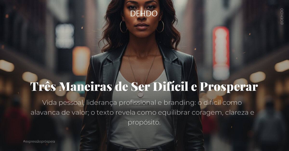 Três Maneiras de Ser Difícil e Prosperar