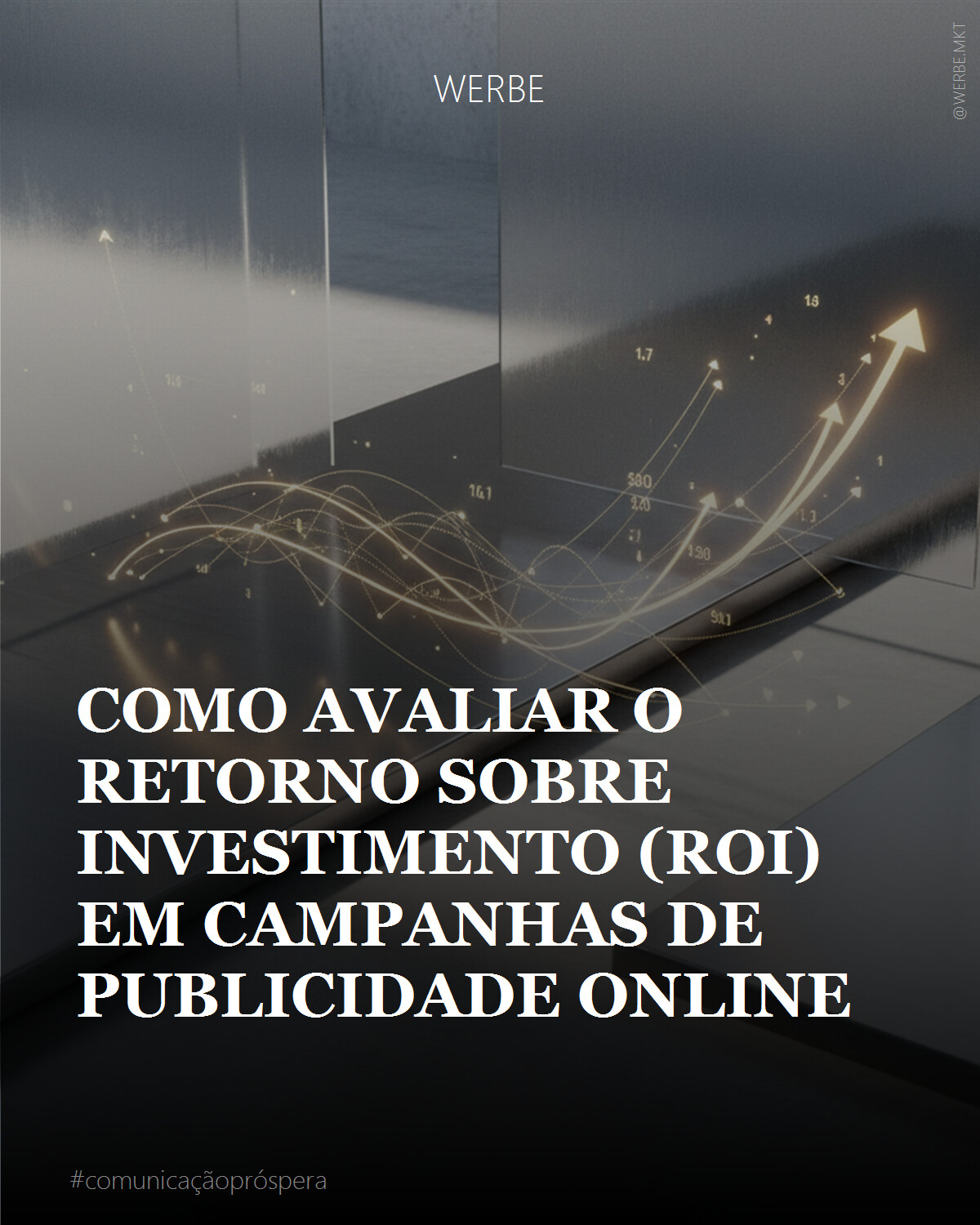 Uma composição abstrata e minimalista. Superfícies lisas de concreto polido e metal escovado refletem feixes de luz dramáticos. Elementos gráficos sutis, quase etéreos, de curvas crescentes e pontos de dados interconectados flutuam no espaço, iluminados por uma luz dourada suave que sugere prosperidade. A atmosfera é de inteligência estratégica e precisão financeira, com texturas de vidro fosco e névoa que filtram a clareza dos números, transformando-os em um fluxo de valor.