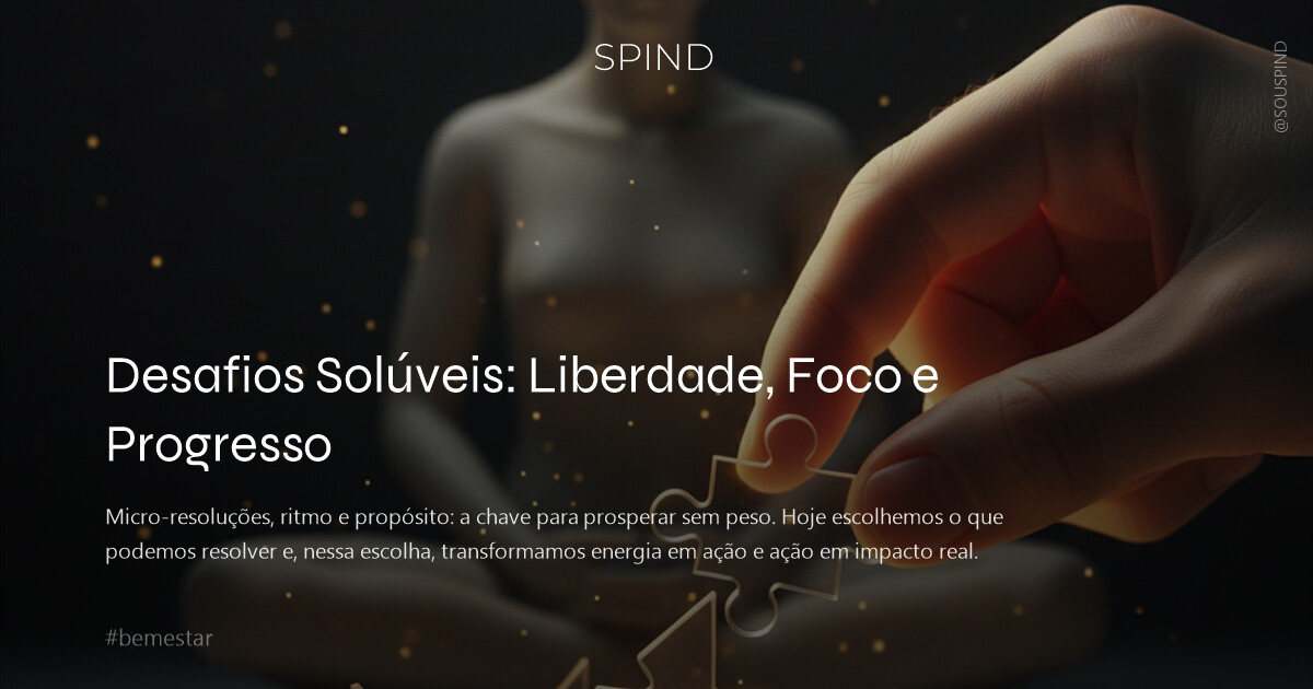 Desafios Solúveis: Liberdade, Foco e Progresso